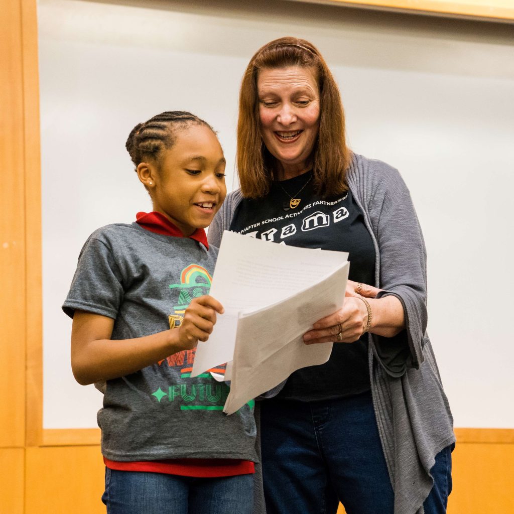 student participating in reading and performing and not risky behavior